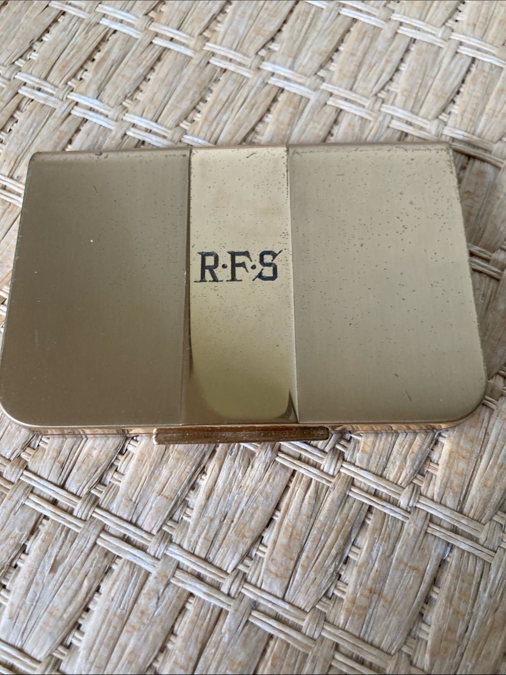 Vintage Lentheric Monogrammed 14K Gold Compact with RFS Initials